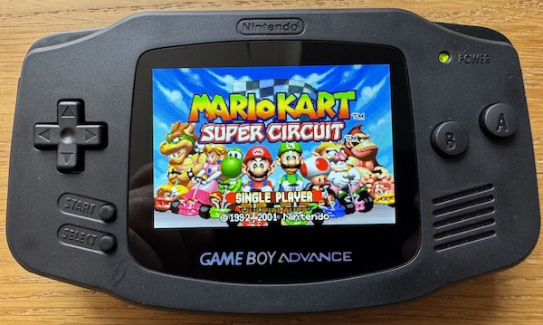 Refurbished Game Boy Advance in black with colour screen